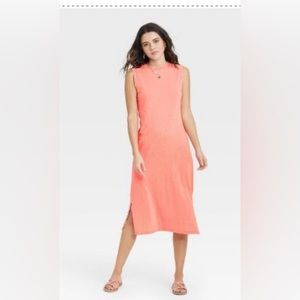 Universal Thread Women Ruffle
Sleeveless Coral Midi Dress Size S, M, XL NWT